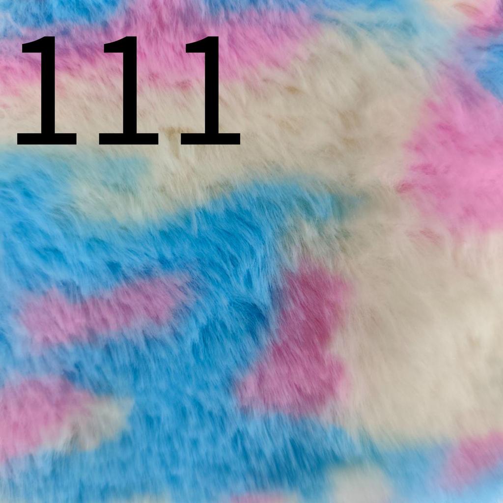 Colorful Tie-Dye Rabbit Fur Print Plush Fabric, 10mm - Ideal for Toy and Clothing Design