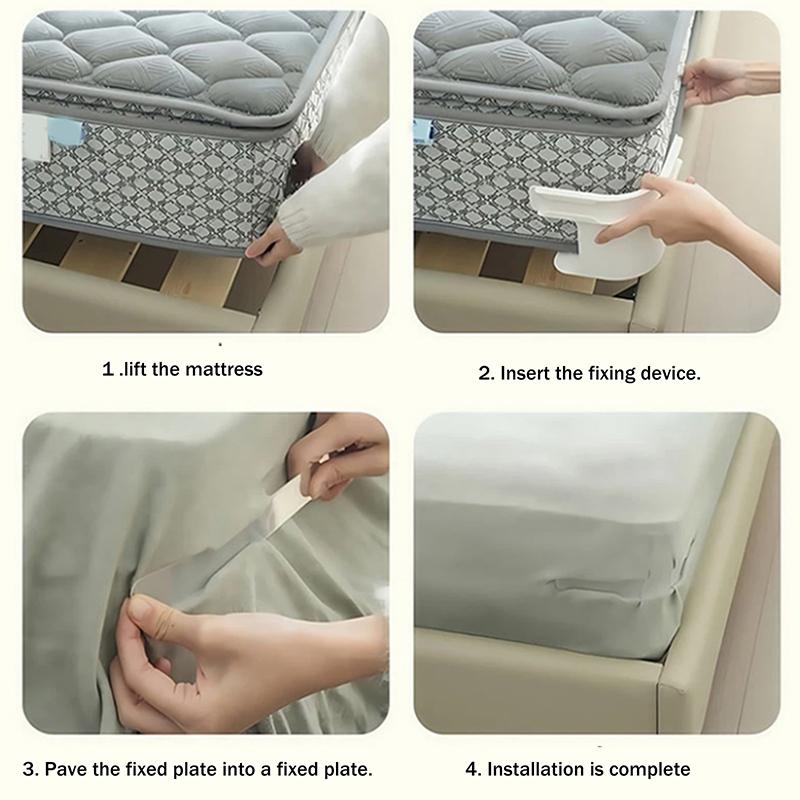 Universal Bedsheet Corner Tightener Clips Invisible Bedspread Secure Holder With Heavy-Duty Mattress Straps Sheets Slot Locks