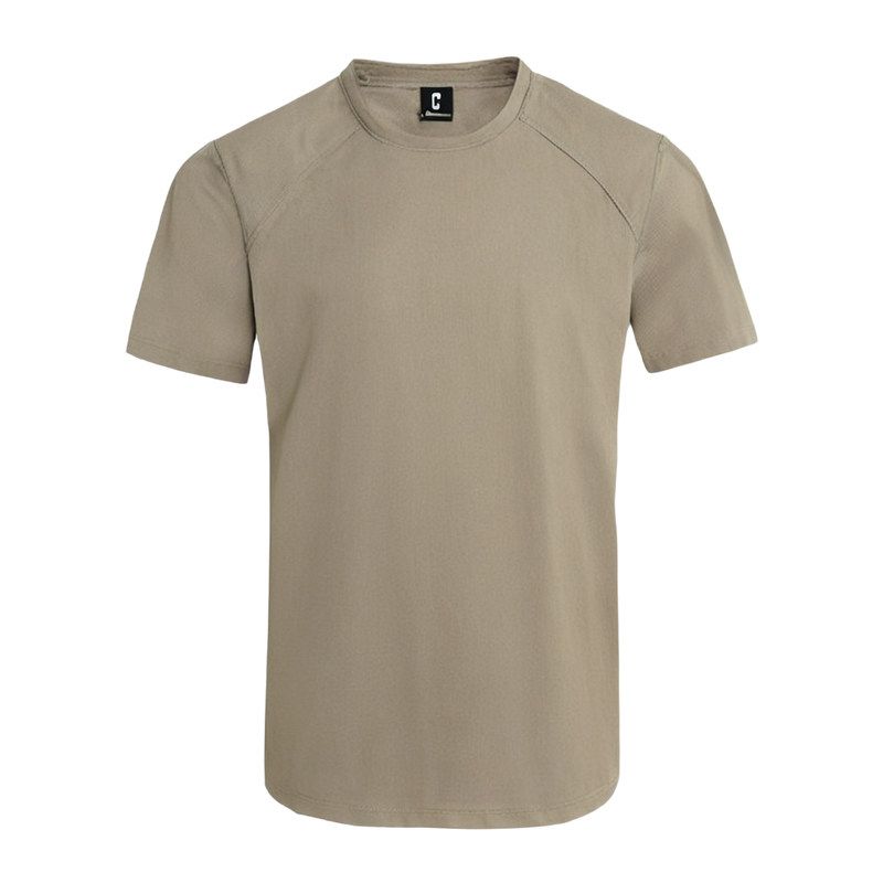 Outdoor Sports Quick-Drying Short-Sleeved T-Shirt for Men, Summer Thin Ice Silk Running Fitness Base Shirt, Export Men s T-Shirt Kakh L
