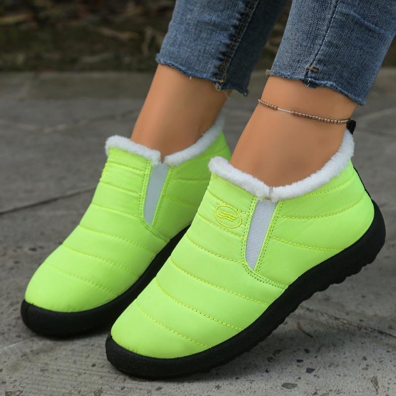 Women's Cotton Shoes, Large-sized Snow Boots, One-foot Fleece Cotton Boots, Cold-proof and Warm Women's Ankle Boots