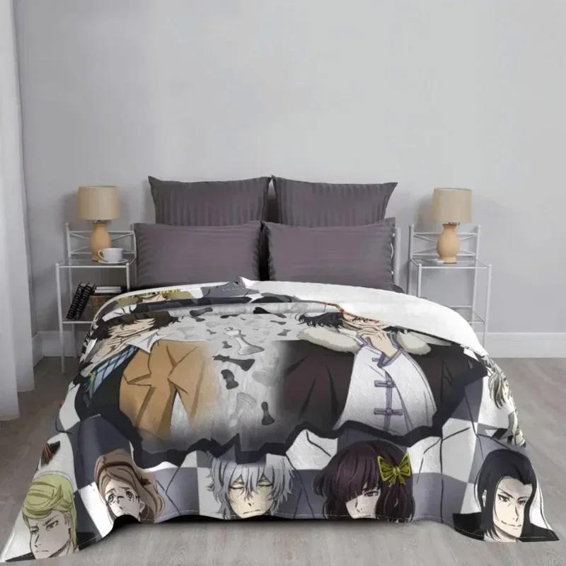 Bungou Stray Dogs Anime Fleece Frühling Herbst Japanisch Dazai Osamu Überwurfdecke für Sofa Schlafzimmer Bettwäsche Überwürfe