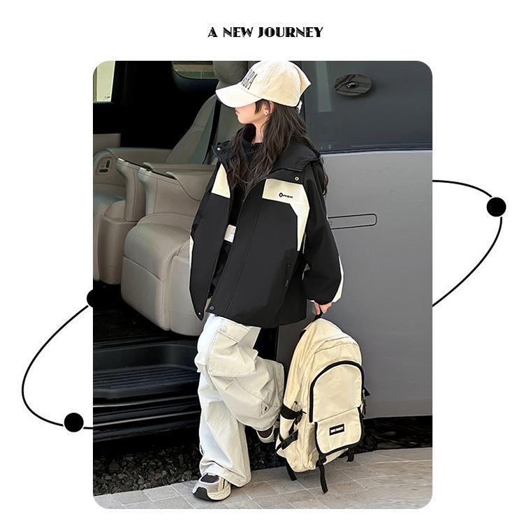 Girls' 3-in-1 Windbreaker Jacket: Autumn/Winter 2025, Large Child, Waterproof Outdoor Clothing