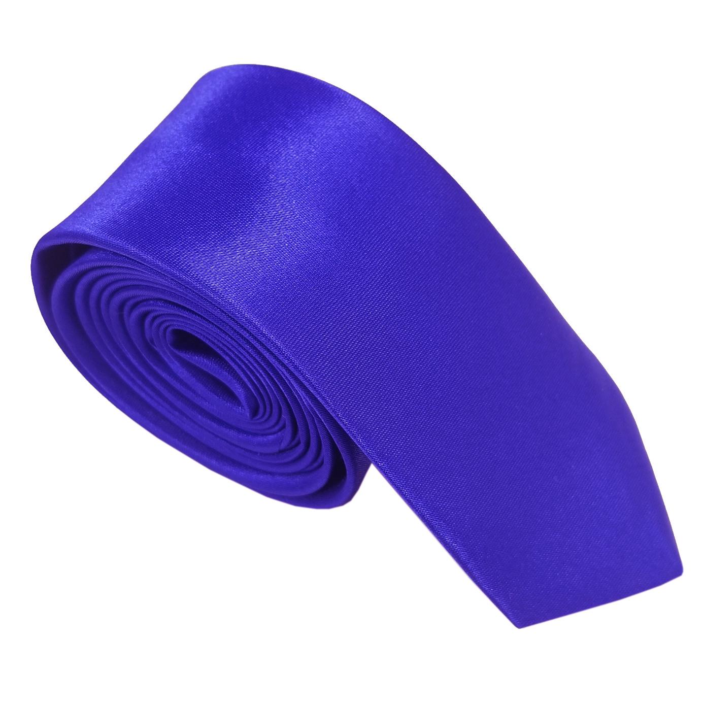 

Мужской однотонный шёлковый галстук синий