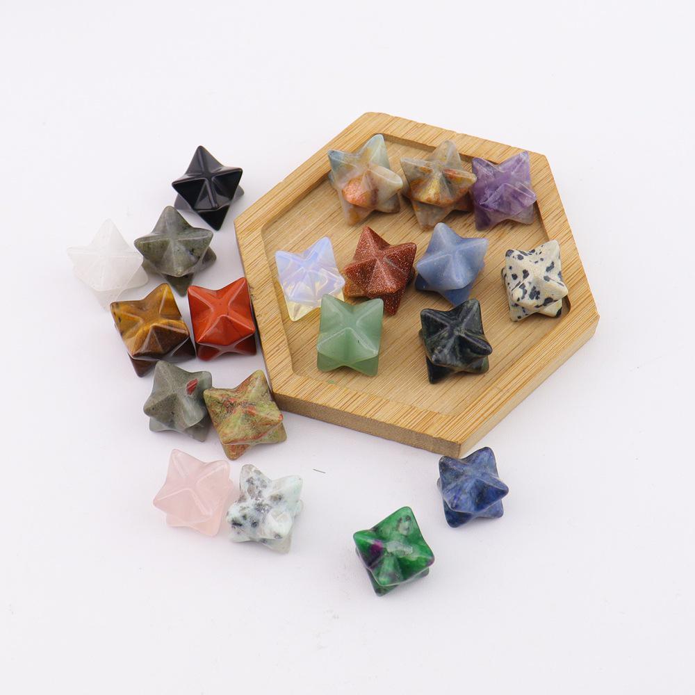 Crystal Merkaba Star Ornament - 13mm Hexagram Design