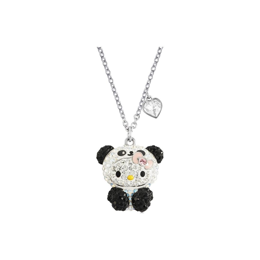Swarovski Hello Kitty Panda Necklace Women necklace 5167914 Box (Random Color),F,Silver