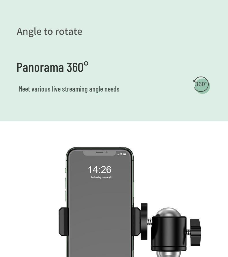 Doldurma Işığı ve Termometreli Bluetooth Tripod - Canlı Yayın ve Fotoğrafçılık İçin Yere Basan, Teleskopik Cep Telefonu Tutucu