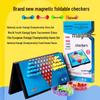 Large Folding Magnetic Checkers and Chess Set: Portable Educational Game for Children
