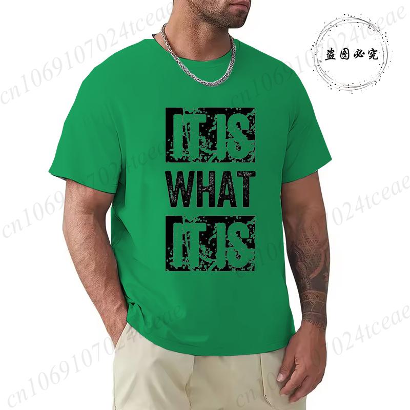 It Is What It Is Print Unisex T Shirt, Tees for Men, Casual Short Sleeve T-shirt for Summer,Men's Fashion Clothing,Graphic Tees