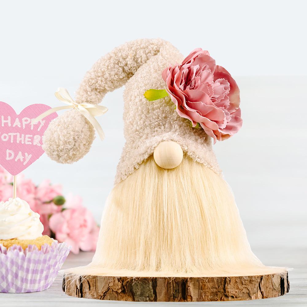 Charming Carnation Rudolph Plush Doll For Mother's Day Celebration Gift Decor