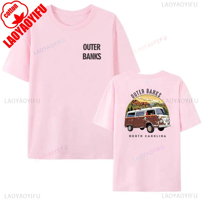 

Fashion Surfing Outer Banks Printed T-shirt Women Man Retro Style T-Shirt Vacation Beach Shirt High Quality Cotton Short Sleeve 4XL
