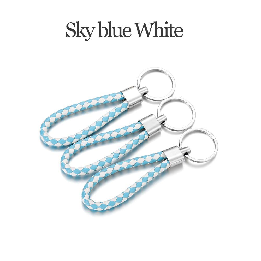 5Pcs/Pack PU Leather Braided Woven Rope Keychain DIY Bag Pendant Key Chain Holder Car Keyring Simple Multiuse Key Holder Gifts