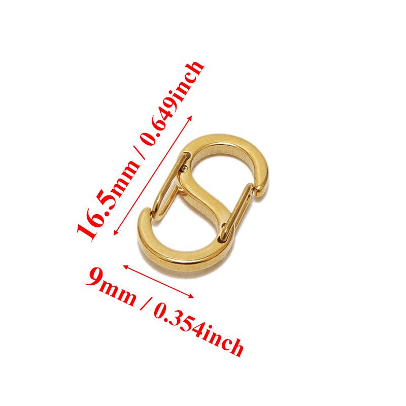 5Pcs 18k Gold Stainless Steel Chic Letter S Buckle Spring Lobster Clasps Necklace Hooks Bracelets Connector DIY Jewelry Making