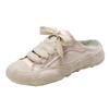 Grape mother studiolee summer round head lace-up canvas shoes versatile dissolving semi-drag casual sports board shoes women