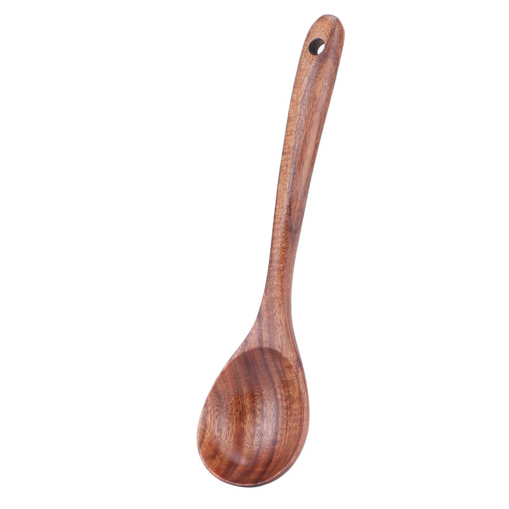 Teak Suppenlöffel mit langem Griff Lebensmittelqualität Haushaltslöffel für Zuhause Restaurant Hotel