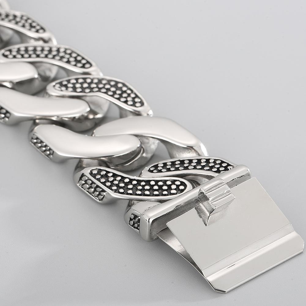 Massive 30MM Width Curb Cuban Link Chain Bracelet for Men 316L Stainless Steel Men's Bracelets Punk Rock Jewelry Accessories Man