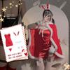Gorgeous Velvet V-Neck Slim-Fit Christmas Lingerie Set