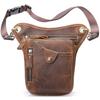 Men's Outdoor Cowhide Leg & Waist Bag for Motorcycle Riding