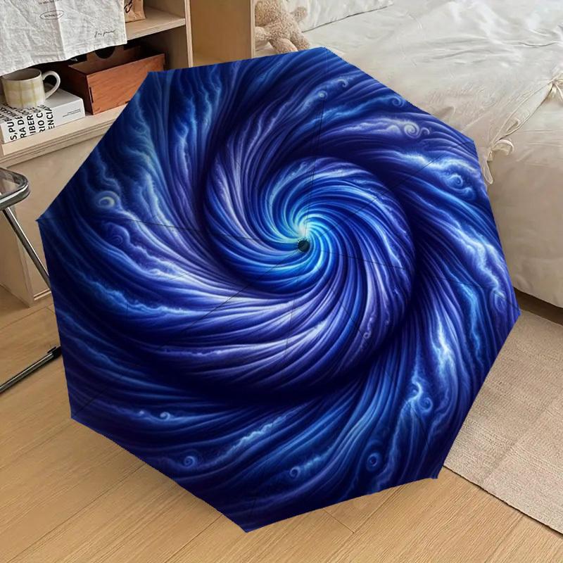 

1pc Cosmic Swirl Fashionable Automatic Opening/Closing Folding Umbrella with 8 Iron Bones, Plastic Handle yy251015053