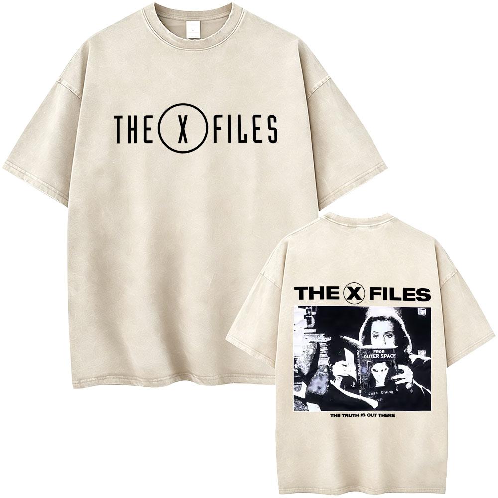 Washed Vintage Movie The X Files All The Taglines The Truth Is Out There Graphic Tshirt Mens Women Casual Cotton Retro T Shirt