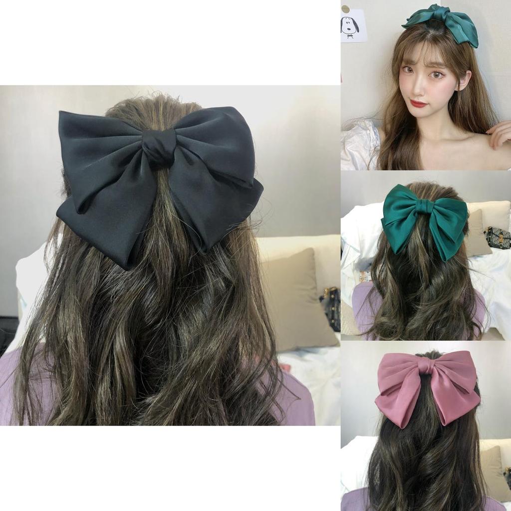 Chic Satin Ribbon Hairpins With Large Bow For Stylish Women And Girls