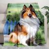 1PC Dog cute printed blanket, all season lightweight home office outdoor nap multifunctional blanket A8