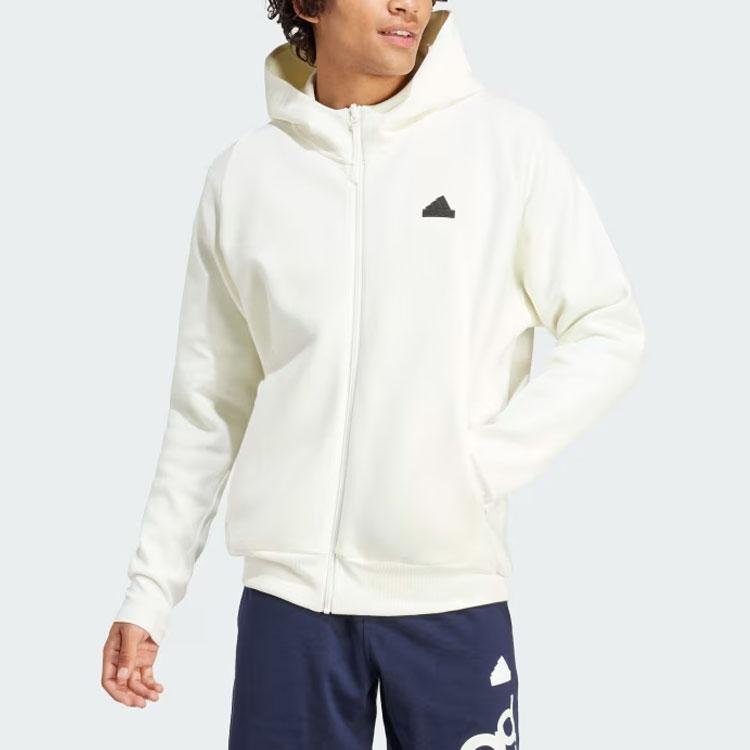adidas Men's Z.N.E. Premium Full-Zip Hooded Jacket Off-White IR5208