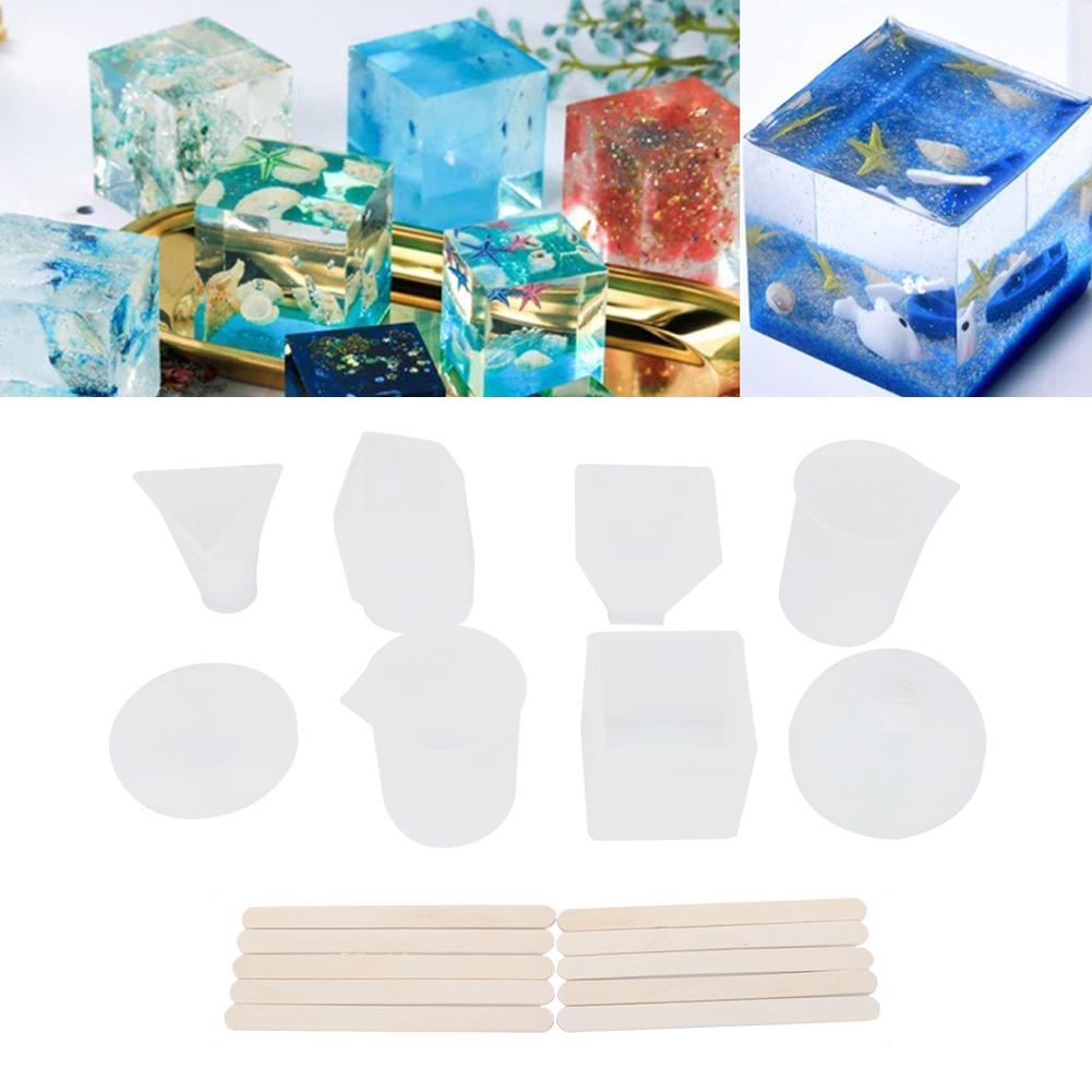 18Pcs Epoxy Resin Silicone Mold Measuring Cup Set DIY Jewelry Making Tool Accessory