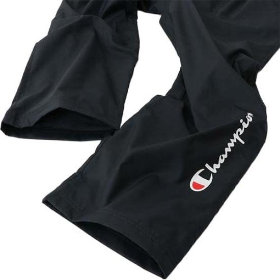 Champion Windbreaker with a Size XL Men's C3-USD15 Pants, Warm, Water-Repellent, Windproof, One-Point Logo, Black,