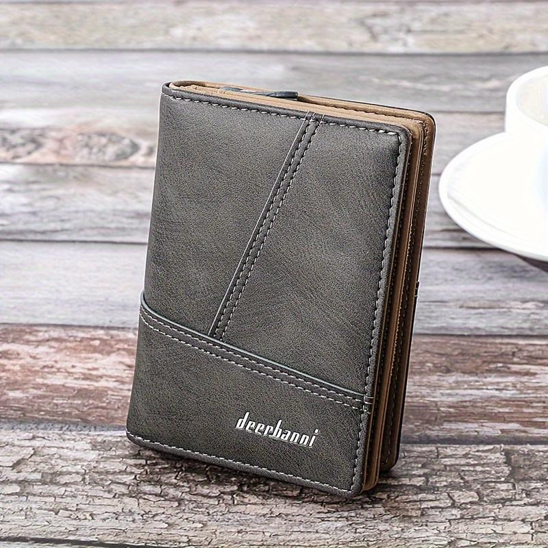 

Vintage Wallet Sleek Men s Bifold Wallet Vintage-Inspired with Chain Detail сірий