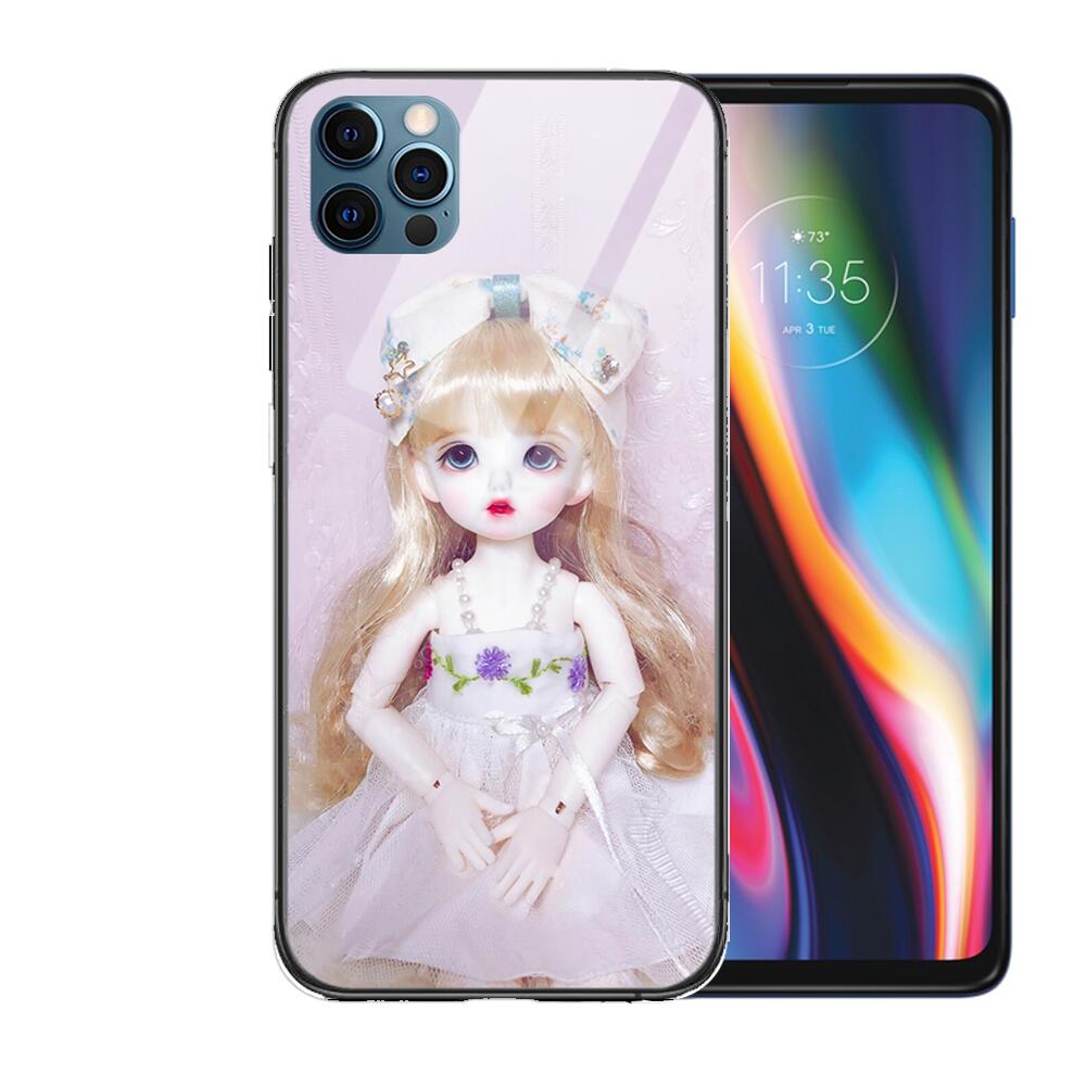 

Стеклянный чехол Krajews Creepy Dolls для iPhone 13 12 11 Pro Max 12Pro XS Max XR X 7 8 Plus SE 2020, мини-чехол с закаленной задней панелью iPhone 13 Mini
