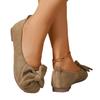 Foreign Trade Large Size Flat Bottom Comfortable Single Shoes Women's 2025 New Bow Solid Color Square Head Versatile Lazy Shoes