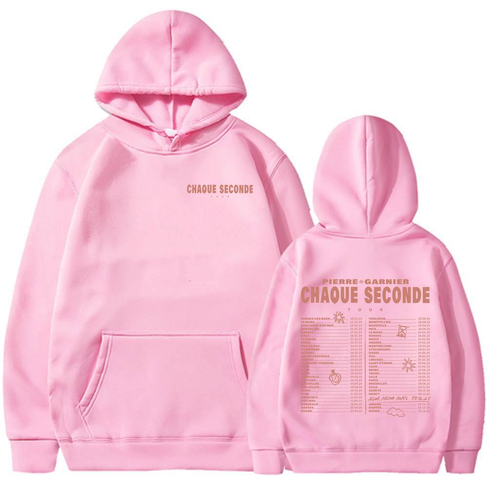 Pierre Garnier Chaque Seconde Tour 2025 Merch Hoodies Hip Hop Fashion Hooded Sweatshirts Men's Women Clothing Oversized Pullover