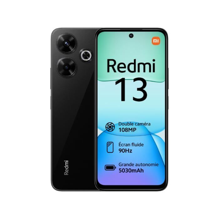 Xiaomi Redmi 13 6,79" - 8 Go RAM 256 Go, Écran FHD+ 90Hz, Double 108MP, Batterie 5030mAh