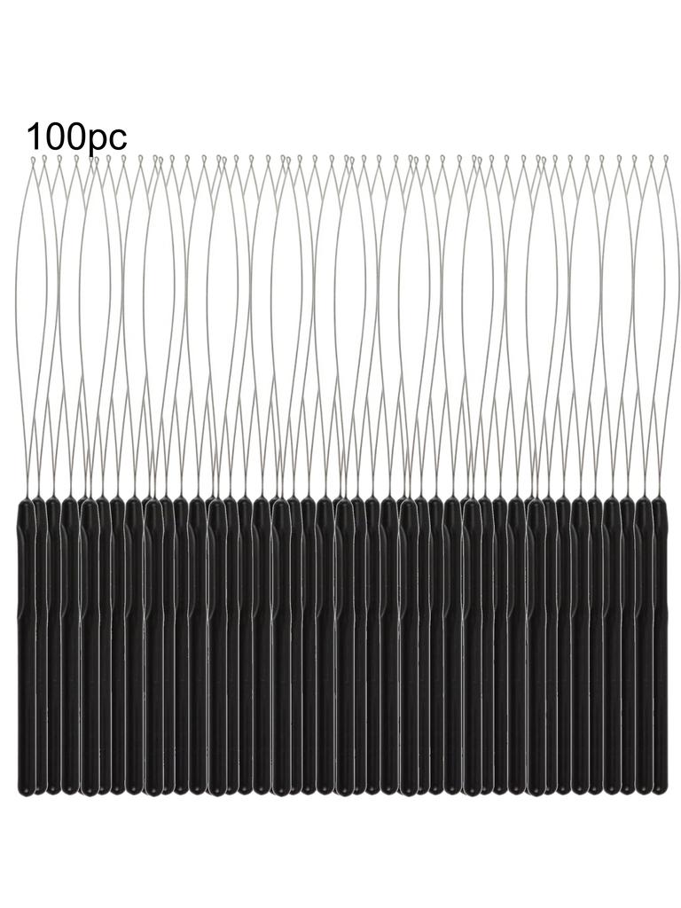 100 Pieces Hair Extension Tools and Bead Device Tool for Hair or Feather Extensions Supplies,DIY Wig Hook Tool Loop Tools