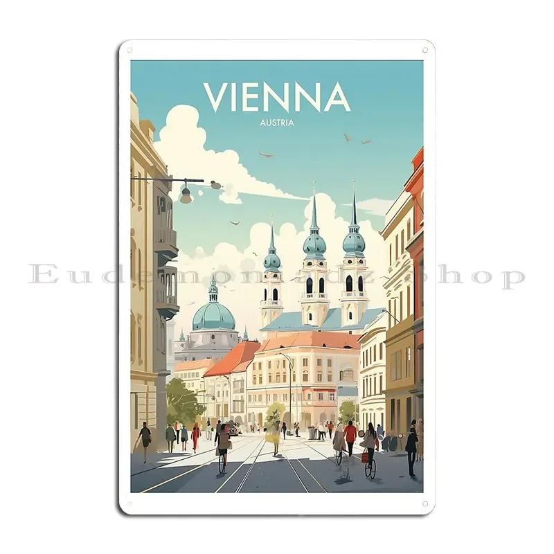 Vienna Travel Poster Metal Sign Funny Poster Decoration Create Character Tin Sign Poster 20x30cm(7.8x11.8inch)