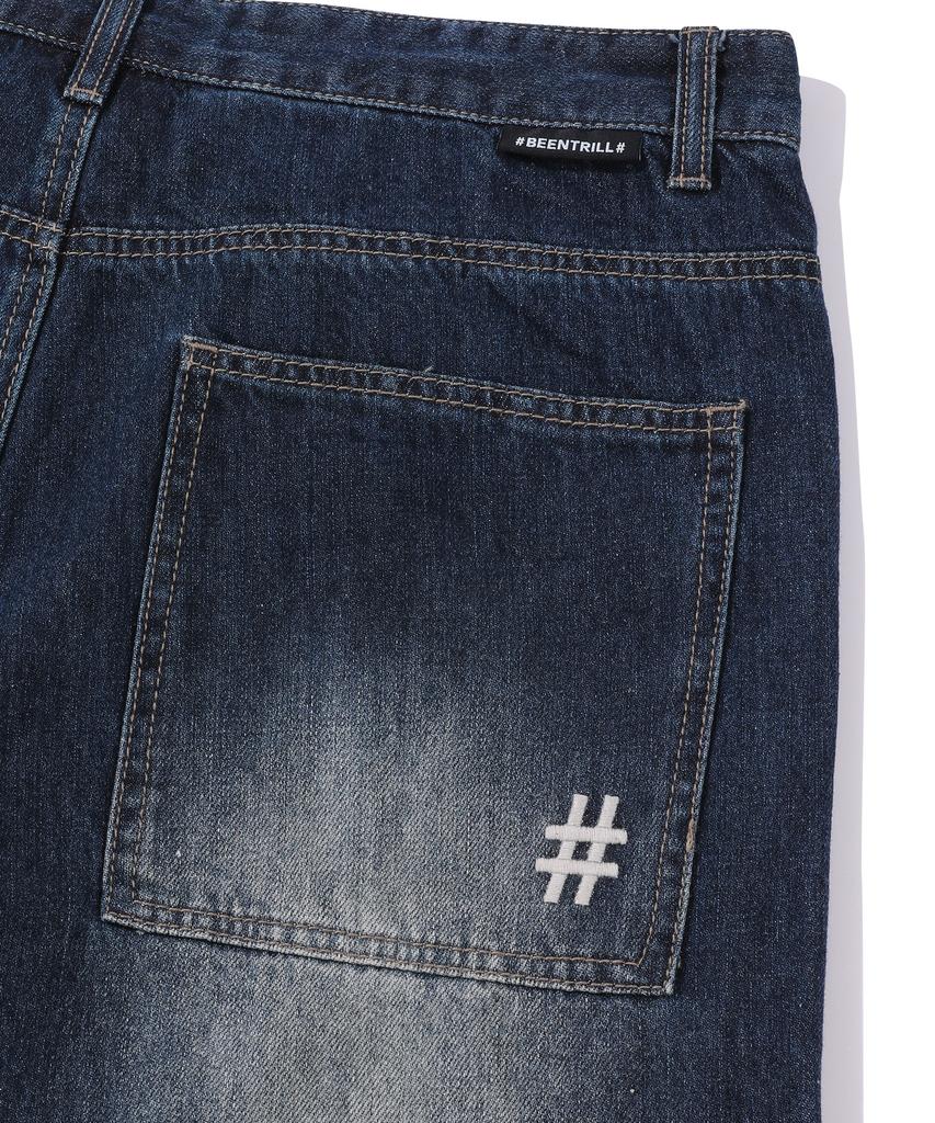 BEENTRILL Sunday 5-Pocket Vintage Washed Denim Pants (Indigo)