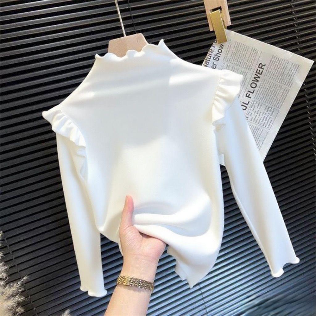 Girls' Autumn/Winter Flying Sleeve Long-Sleeve T-Shirt - Trendy Korean Style Inner Wear