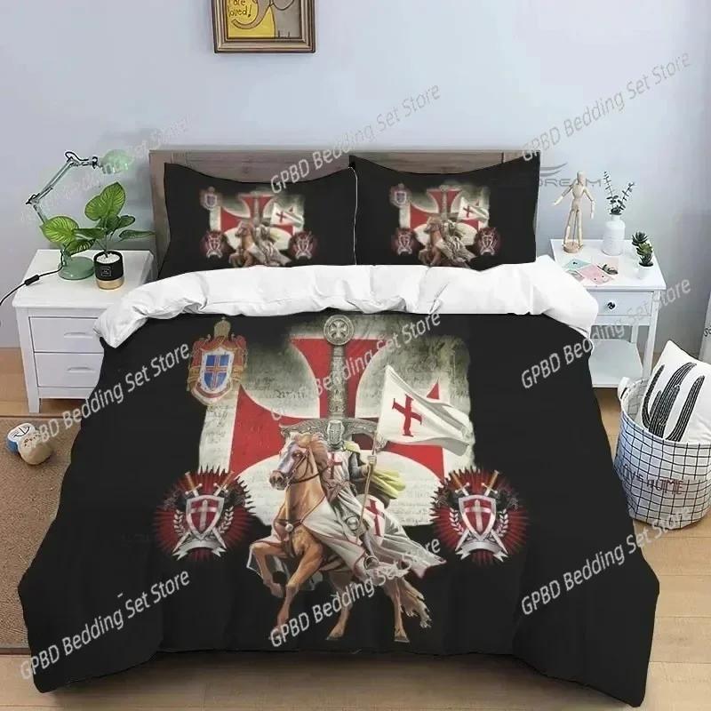 Comforter 3D Print Medieval Knights Templar Bedding Set Bedroom Soft Modern S Comefortable And