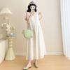 Available: 2026 Spring/Summer Korean Style Embroidered Maternity Dress & Long Sleeve Jacket Set