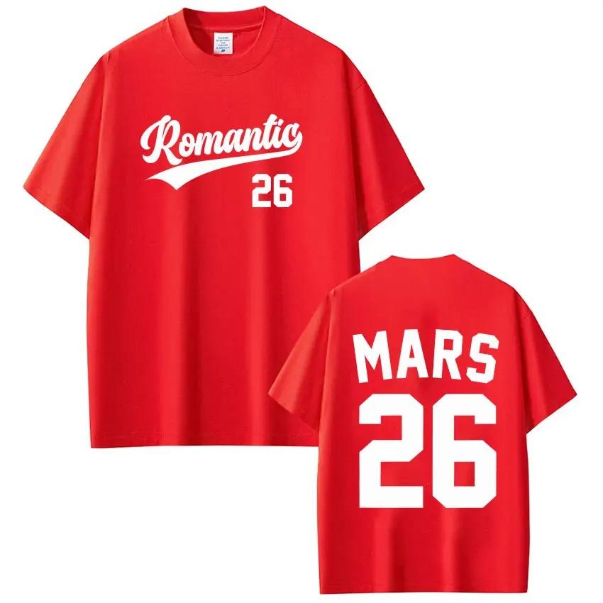 Bruno Mars The Romantic Tour 2026 Potisk Tričko Pánské Dámské Módní Trička Krátký rukáv Bavlna Ležérní Hip-hop Punk Trička Horní díl