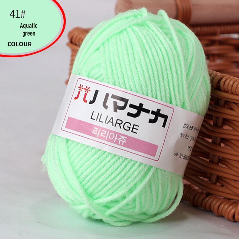 Korean Baby Milk Cotton Yarn: 4-Strand Crochet & Hand Knitting Yarn for Dolls, Infants, and Children.