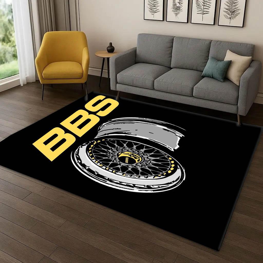 B-BBS Racing Classic Car Cool Motor 3D Print Carpet Rug Art for Room Decor Home Bedroom Gifts Kids Area Rug Non-slip Floor Mat