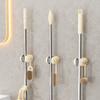 Perforation-free Mop Clip Hook Bathroom Wall Hanging Strong Adhesive Bathroom Mop Clip Broom Fixed Clip Hanger