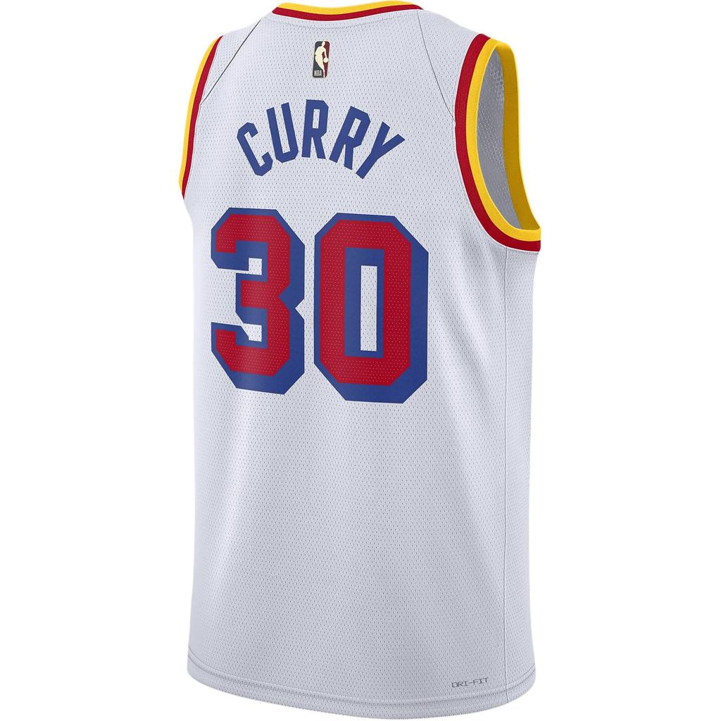 Nike Golden State Warriors Dri-Fit NBA Stephen Curry Hardwood Classics Series Pullover Crew Neck Breathable Mesh Basketball Jersey FQ4689-103