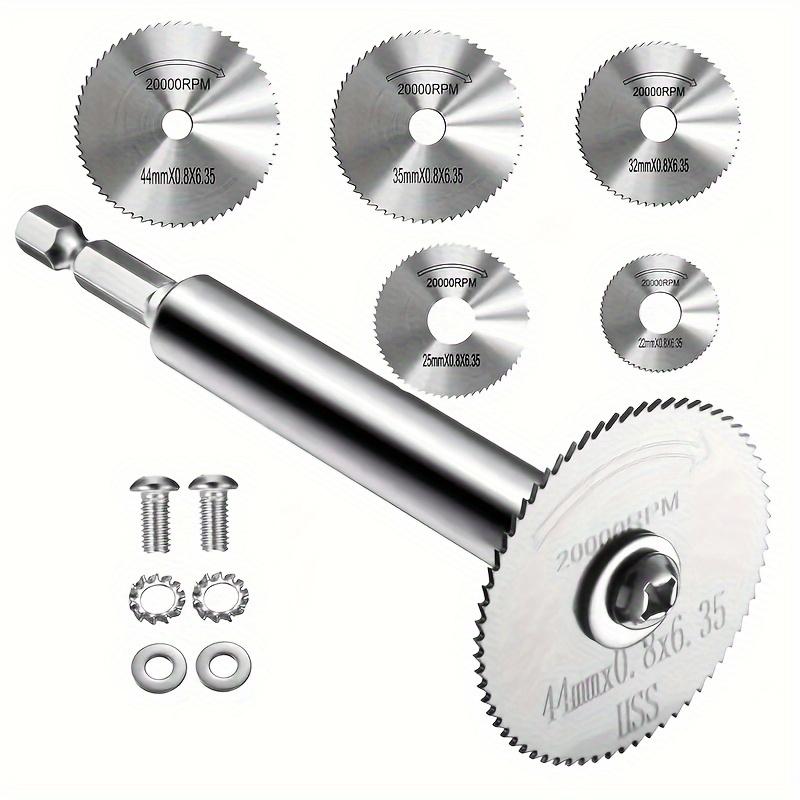 Suitable for 1/4-inch Hex Shank Rotary Saw High-Speed Steel Cutting Wheel - with Thin Disc Blades with 5 Replaceable Cutting Heads