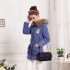 Winter Warm Women's Mid-Length Parka Jacket Adjustable Drawstring Waist Hood Casual Solid Color Coat