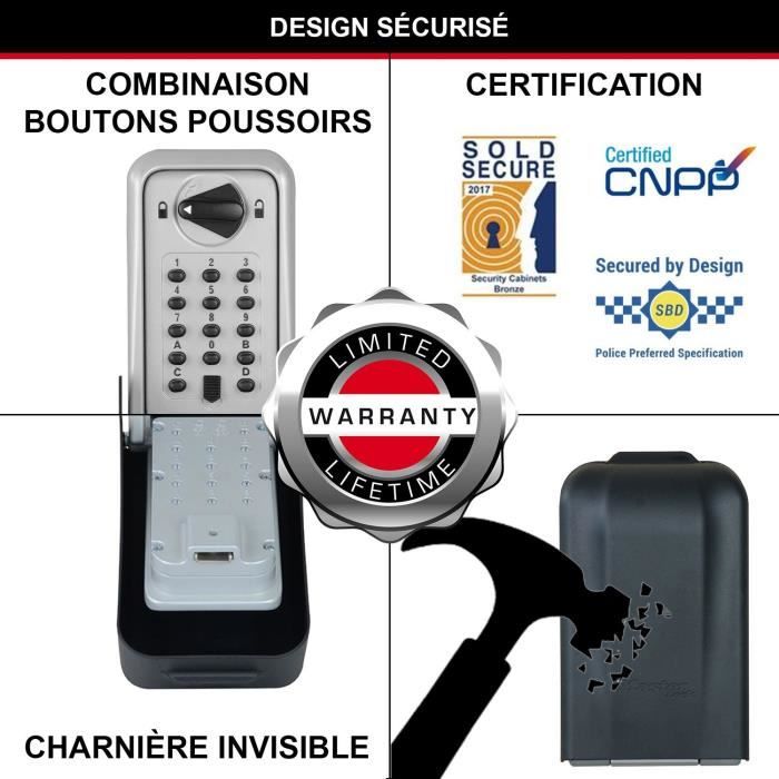 Boite à clés sécurisée certifiée - Format XL - MASTER LOCK