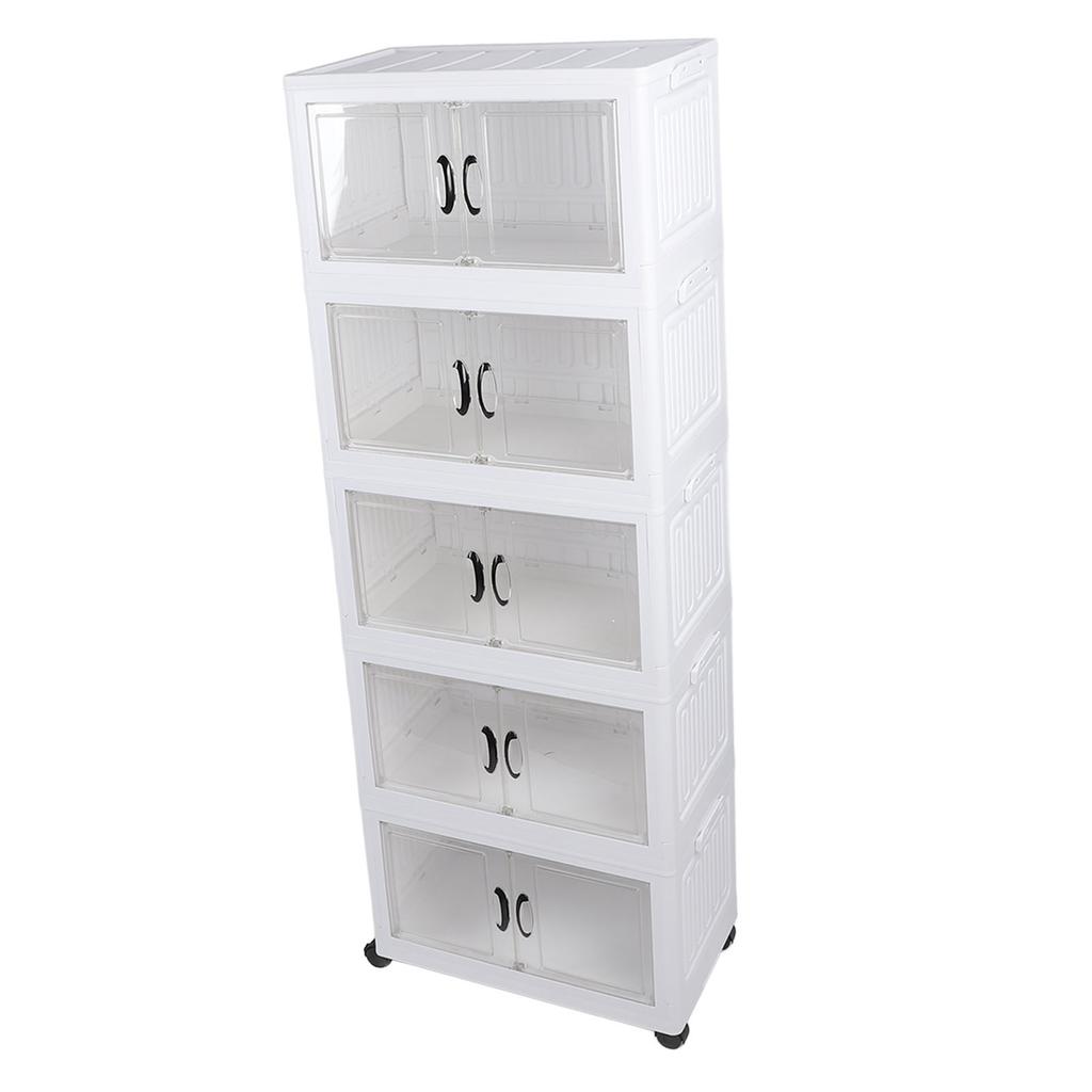 Storage Cabinet Multipurpose Large Capacity Multi Layers Stackable Storage Cabinet Plastic Storage Bins for Living Room