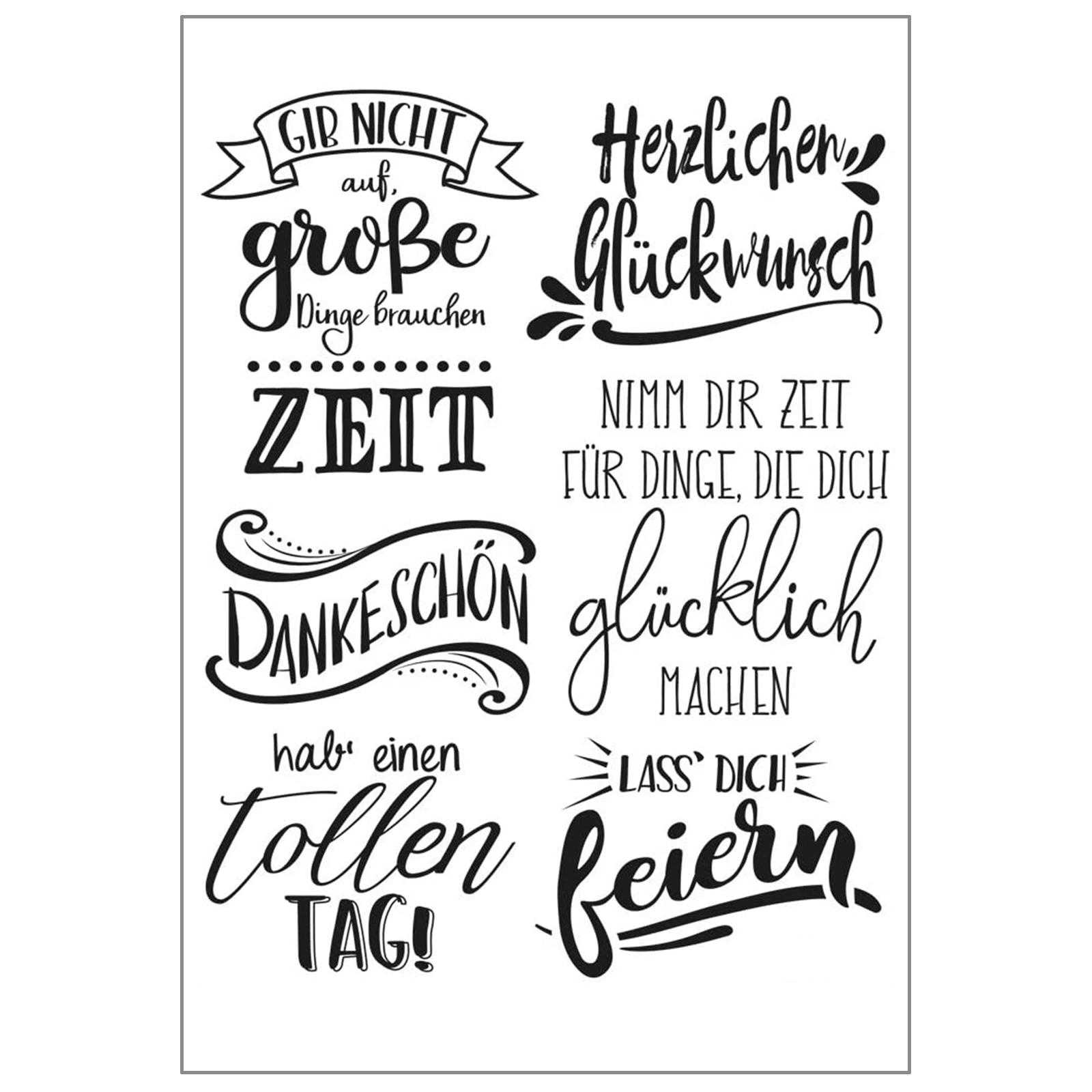 German Letters Clear Silicone Stamp for DIY Birthday Wedding Invitations Cards