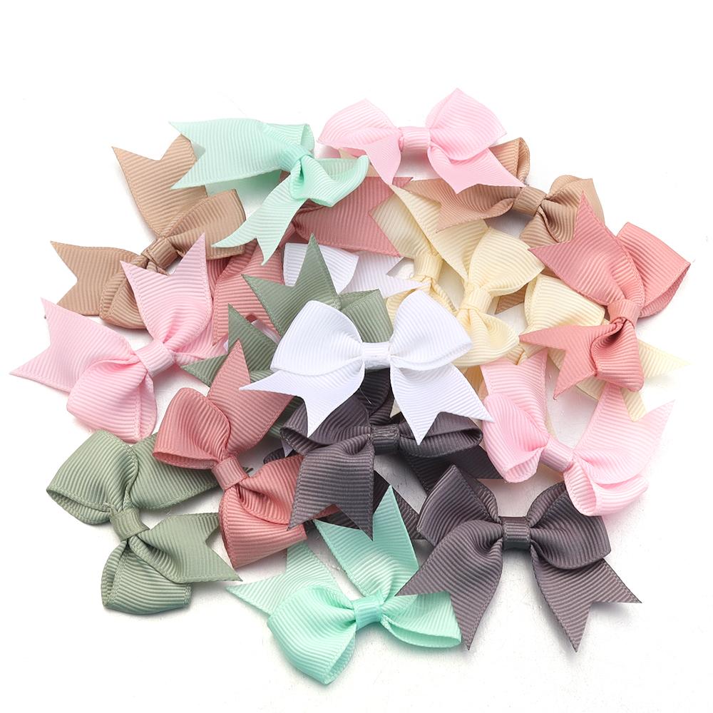 20pcs 4x6cm Satin Ribbon Bows Colorful Swallowtail Bow Flower For DIY Handmade Wedding Party Clothing Headwear Gifts Decoration
